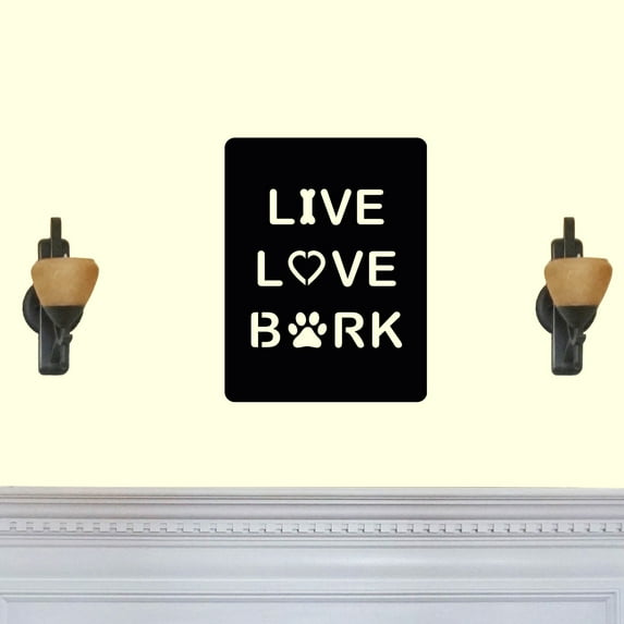Live Love Bark Dog Lover Laser Cut Solid Steel Decorative Home Accent Wall Sign Hanging