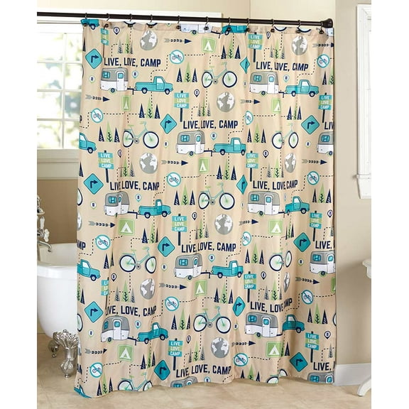 Live Love Camp Shower Curtain - Shower Curtain