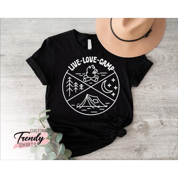 Live Love Camp Shirt, Camping Vibes Shirt, Camp Life Tshirt, Camp Fire Shirt,Camper,Camping Friends Tee,Camping Outfit,Nature Lover TSHIRT All Size S-5XL