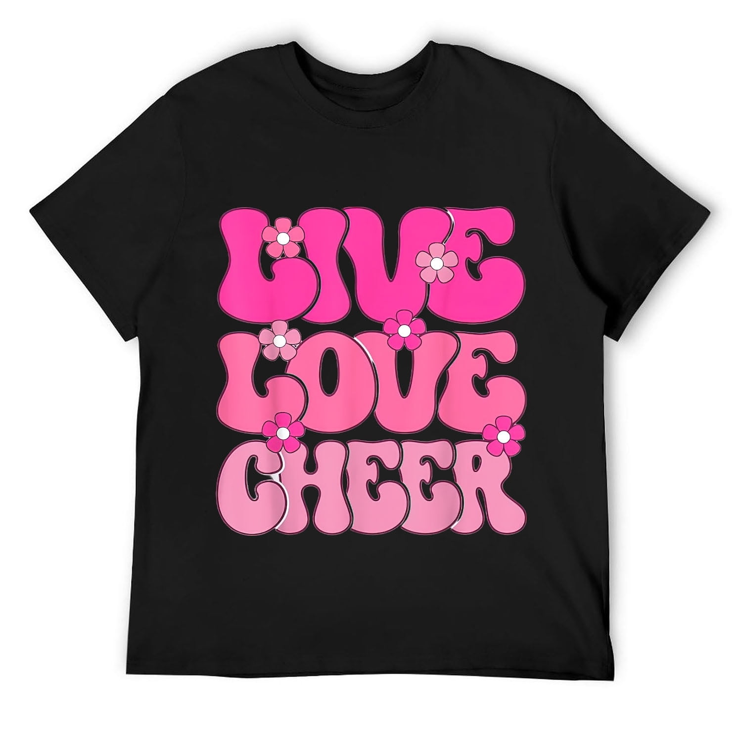 Live Love Cheer Girl Cheerleading Cheerleader Women Cheer T-Shirt Black ...