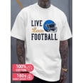 thumbnail image 1 of Greenink Live Love Football for men white 180G Cotton Hip-hop streetwear Basic Unisex Shirt Short Sleeve tshirts Retro Unisex Shirt Graphic tshirts Basic Unisex Shirt G, 1 of 7