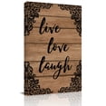 thumbnail image 1 of Live Love Laugh Canvas Wall Art for Living Room, Vintage Floral Texture Brown Wood Grain Poster Print Painting for Bedroom Office Home Decoration Wall Pictures Prepare To Hang 10"x10", 1 of 9
