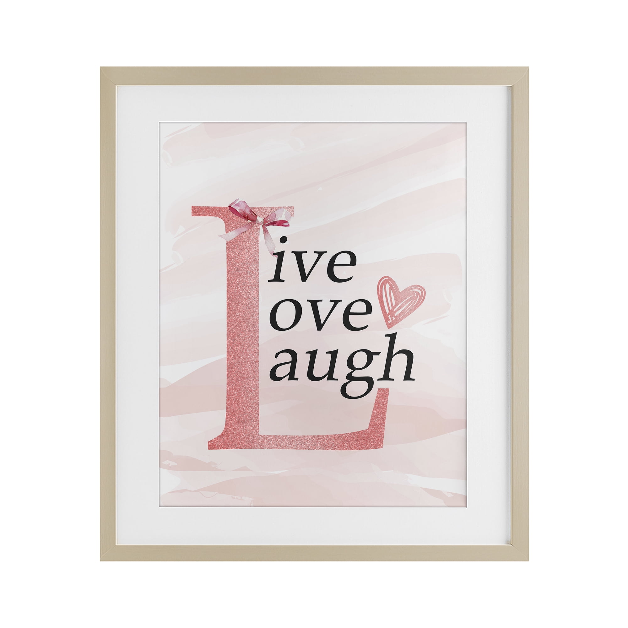 Live Love Laugh Pastel Birch Framed Print Under Glass, design by Kim Allen