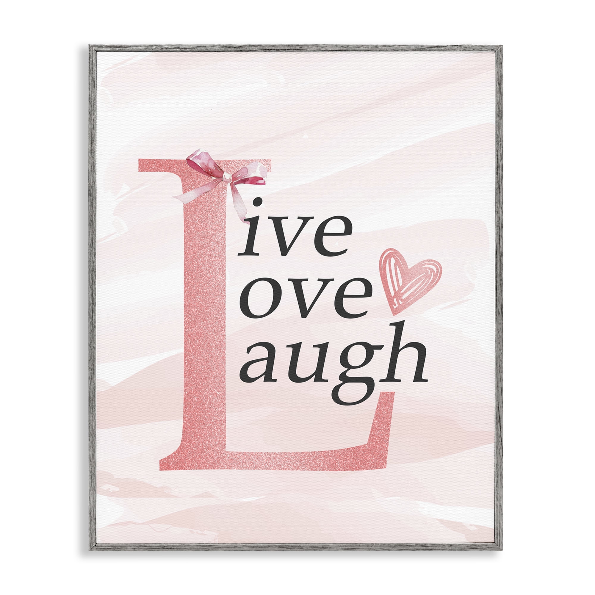 Live Love Laugh Pastel Gray Framed Giclee Art, design by Kim Allen