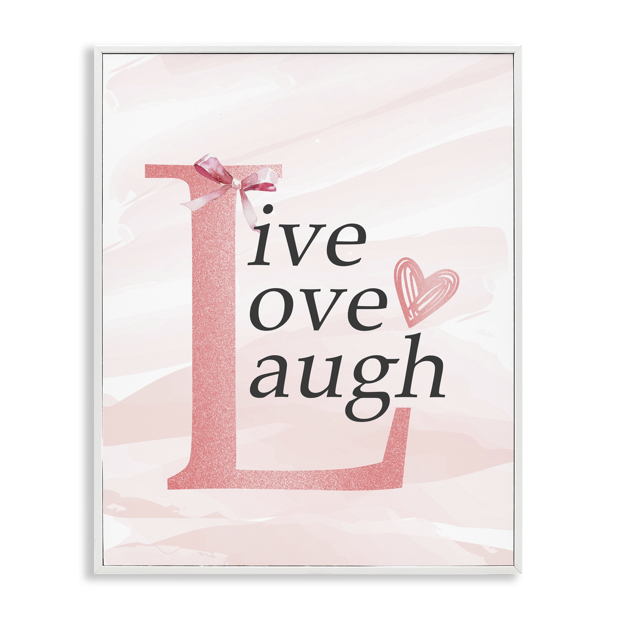 Live Love Laugh Pastel White Framed Giclee Art, design by Kim Allen