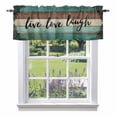 thumbnail image 1 of Live Love Laugh Valance Curtain Vintage Floral Texture Brown Teal Wood Grain Window Valances Rod Pocket Short Curtains Window Treatments for Kitchen Bedroom Bathroom Laundry 54" x 18", 1 of 9