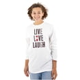 thumbnail image 1 of Live Love Laugh Valentines Day Hearts Women's Long Sleeve T Shirt Brisco Brands M, 1 of 6