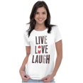 thumbnail image 1 of Live Love Laugh Valentines Day Hearts Womens Slim Fit Graphic Tee Brisco Brands M, 1 of 5