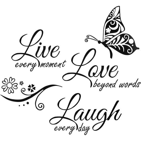 Live Love Laugh Wall Stickers, Motivational Wall Stickers, Inspirational Family Quotes Lettering Wall Decals Art, Wall Sign Art Decor, for DIY Home Decoration for Bedroom Living Room (1 Psc)