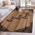 thumbnail image 1 of Live Love Laugh Washable Area Rugs 4'x6', Vintage Floral Texture Brown Wood Grain Low Pile Throw Living Room Rug Non-Slip Sturdy Edge Binding Carpet for Indoor Entryway Bedside Kitchen, 1 of 9
