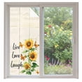 thumbnail image 1 of Live Love Laugh Window Privacy Film Sunflower Butterfly Rustic Watercolor Floral Decorative Glass Window Film UV Blocking Static Cling Non-Adhesive Sticker Covering for Home Door 35.4x78.7 inches, 1 of 7