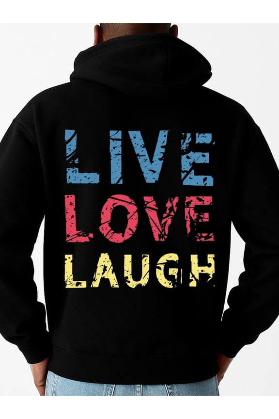 Live Love Laugh hoodies lovers men long sleeve black Regular Fit, Everyday Comfort, Comfortable Casualwear, Urban Style, graphic y2k gift Vintage Unisex Shirt Short Sleeve tshirts