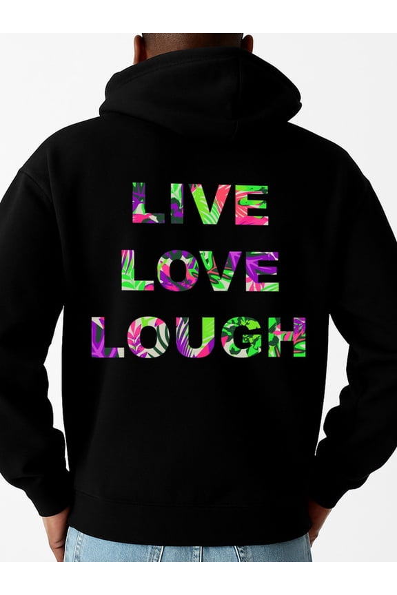 Live Love Laugh sweatshirt lover men's regular fit black Everyday sweatshirt for the office, dates and outings vintage y2k gift Retro Unisex Shirt Crewneck tshirts Funny Unisex Shirt Crewneck tshirts