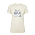 thumbnail image 1 of Live Love Rescue Paw Print Ladies Slim Fit Short Sleeve T-Shirt-Ivory-, 1 of 4