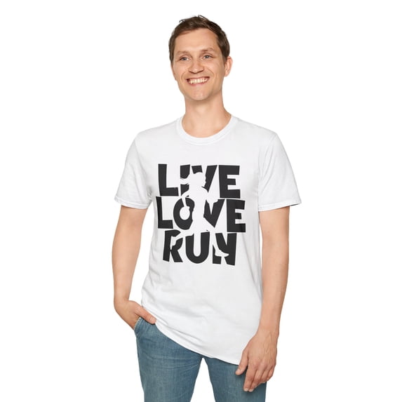 Live Love Run, Gildan Unisex Softstyle T-Shirt, Runner Graphic Tee, S-3XL