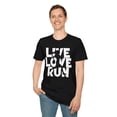 thumbnail image 1 of Live Love Run, Gildan Unisex Softstyle T-Shirt, Runner Graphic Tee, S-3XL, 1 of 5