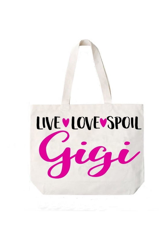 Live Love Spoil Gigi Canvas Tote Bag Grandma Gift Idea Book Bag -COCOVICI