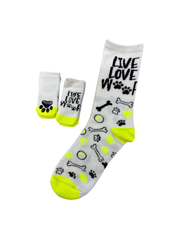 Live Love Woof Matching Socks Fun & Cozy Set for Dog Lovers