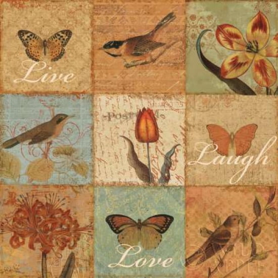 Live Love and Laugh Canvas Art - Alain Pelletier (24 x 24)