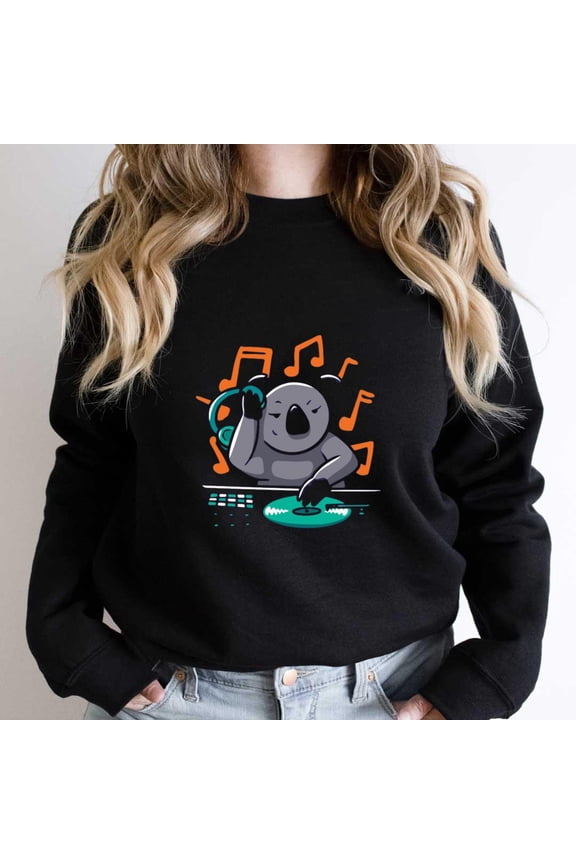 Live Music Funny Koala DJ And Hip Hop Culture Graphic SW3436 Unisex Sweatshirt, Up to Size 5XL