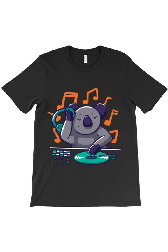 Live Music Funny Koala DJ And Hip Hop Culture Graphic T-Shirt G3436, Up to 5XL