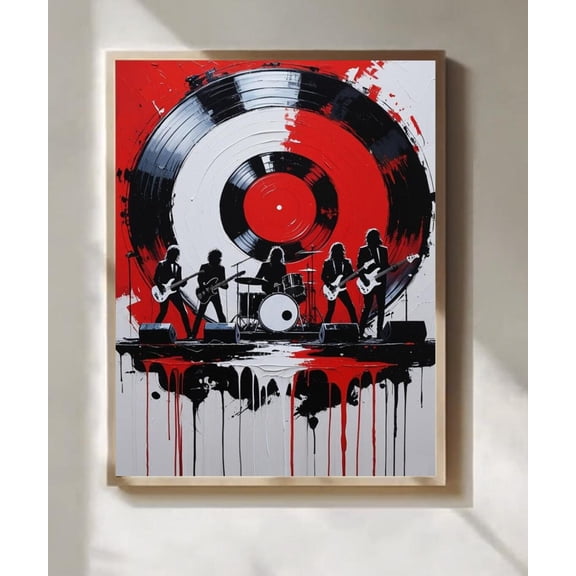 Live Music Poster Print, Retro Concert Wall Decor, Unframed Paper Poster 8x10in