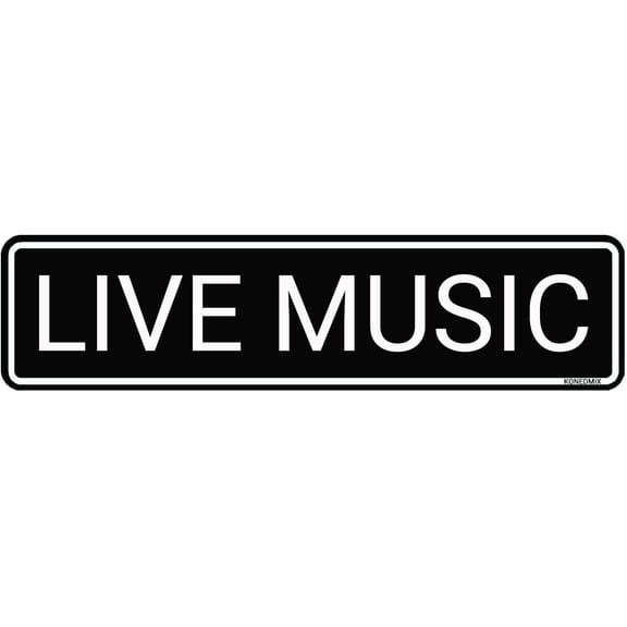 Live Music Sign Metal Tin Sign Wall Decor for Bar Home Pub Shop Wall Plaque Decoration 4X16inches
