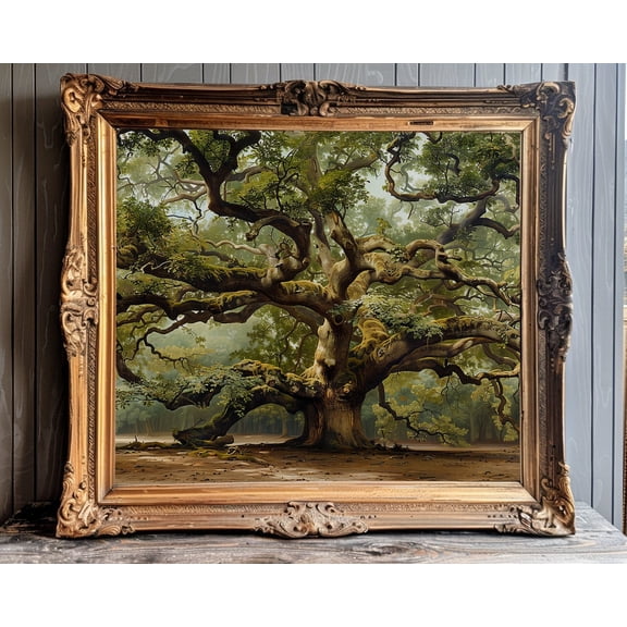 Live Oak Art Poster Angel Oak Wall Art Cottagecore Tree Poster Oak Tree Botanical Poster Vintage Oak Tree Poster Oak Botanical Wall Art, 24x36 UNFRAMED