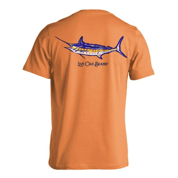 Live Oak Brand Painted Marlin Fish Unisex Comfort Colors Pocket Short Sleeve T-shirt