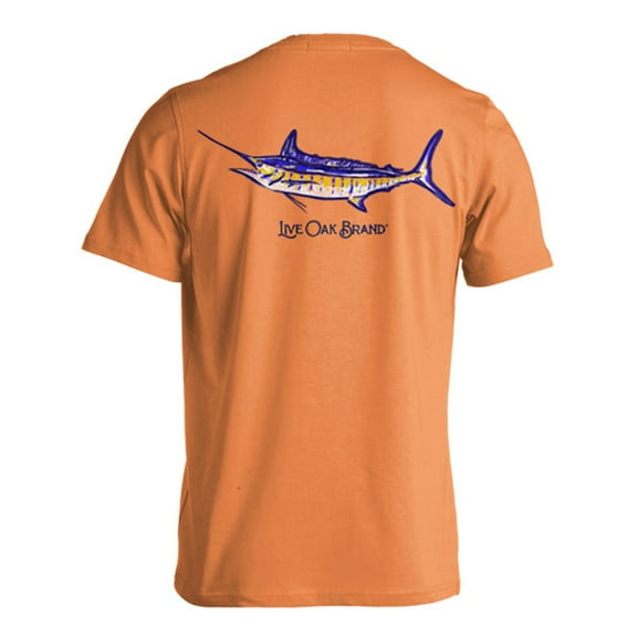 Live Oak Brand Painted Marlin Fish Unisex Comfort Colors Pocket Short Sleeve T-shirt