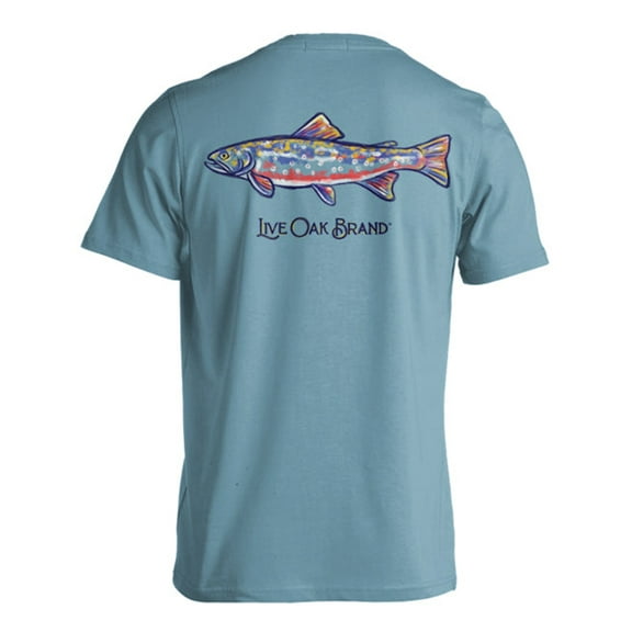 Live Oak Brand Painted Trout Fish Unisex Comfort Colors Pocket Short Sleeve T-shirt