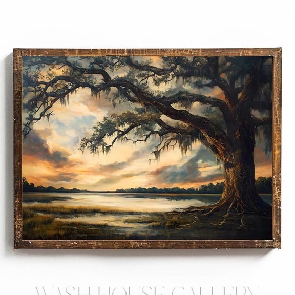 Live Oak Tree Southern Living Wall Art Cottagecore Tree Southern Decor Savannah Georgia Charleston Wall Decor, 12x18 UNFRAMED