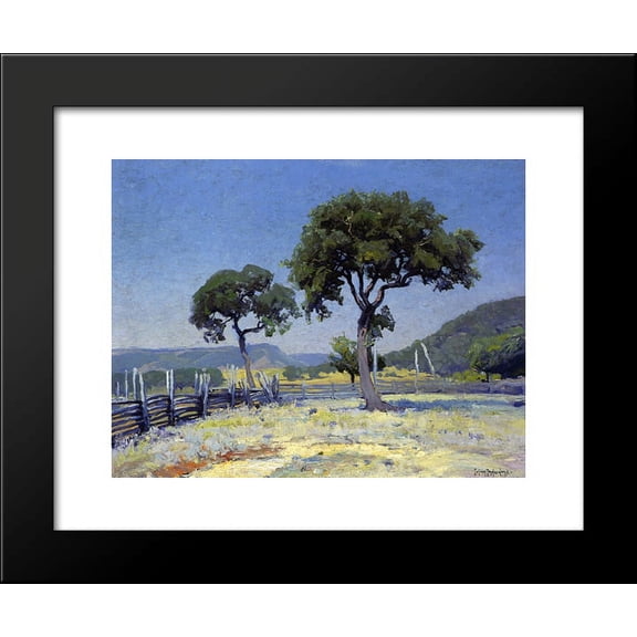 Live Oak Trees on Williams' Ranch, Bandera County 20x24 Framed Art Print by Onderdonk, Robert Julian