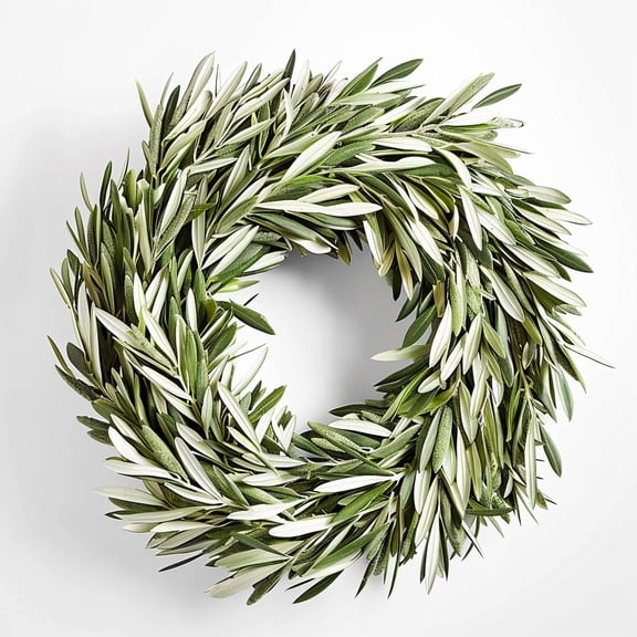 Live Olive Wreath Fresh Leaves 24" [Shipped Overnight from California] for Front Door Natural Wreath for Indoor Outdoor Farmhouse Festival Home Decor