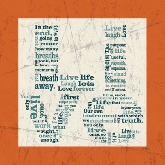 Live Orange Poster Print by Diane Stimson