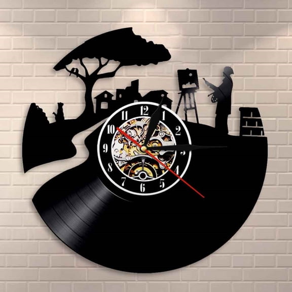 Live Painting Wall Art Wall Clock Painting Artist Vinyl Record Wall Clock Artist Decorative Wall Watch Clock Gift For Painters