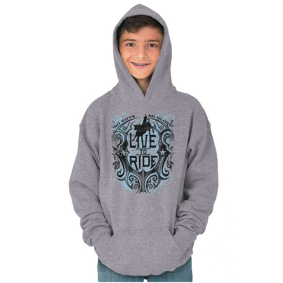 Live Ride Rodeo American Cowboy Kids Hoodie Sweatshirt Boys Teen Brisco Brands S