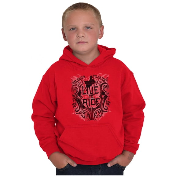 Live Ride Rodeo American Cowboy Kids Hoodie Sweatshirt Boys Teen Brisco Brands X