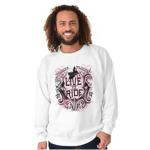 Live Ride Rodeo American Cowboy Men's Crewneck Sweatshirt Brisco Brands S