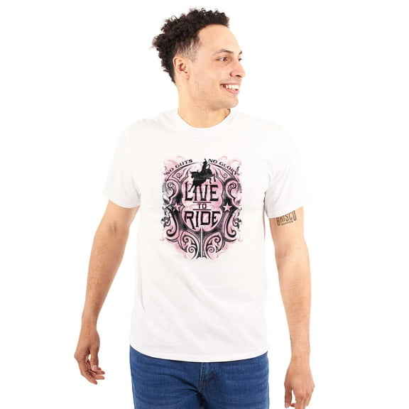 Live Ride Rodeo American Cowboy Men's Graphic T Shirt Tees Brisco Brands S