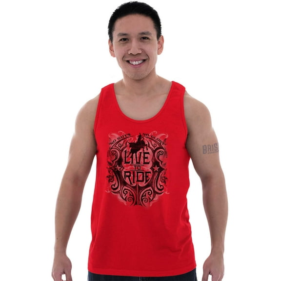 Live Ride Rodeo American Cowboy Tank Top Sleeveless Tee Men Brisco Brands X