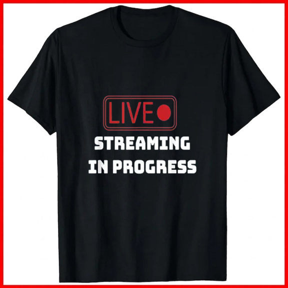Live STREAMING IN PROGRESS LIVE STREAMING Broadcast On Air Frame Unisex T-Shirt A00103, up to size 5XL