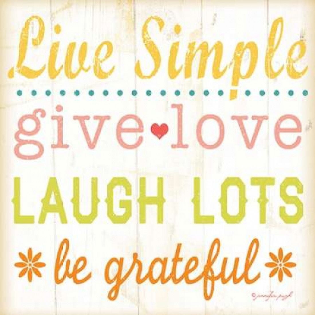 Live Simple Canvas Art - Jennifer Pugh (24 x 24)