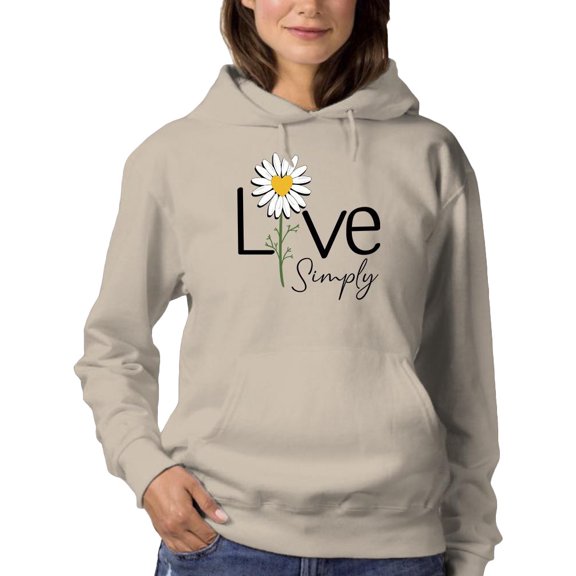 Live Simply Daisy Hoodie Women -Image by Shutterstock, Female Medium