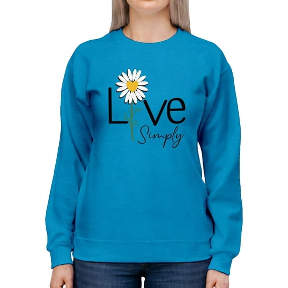 Live Simply Daisy Sweatshirt Women -Image by Shutterstock, Female 5X-Large