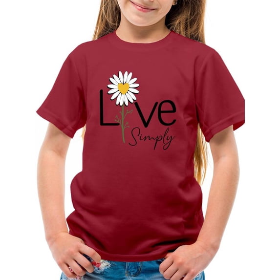 Live Simply Daisy T-Shirt Juniors -Image by Shutterstock, Small