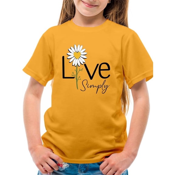 Live Simply Daisy T-Shirt Juniors -Image by Shutterstock,  Small
