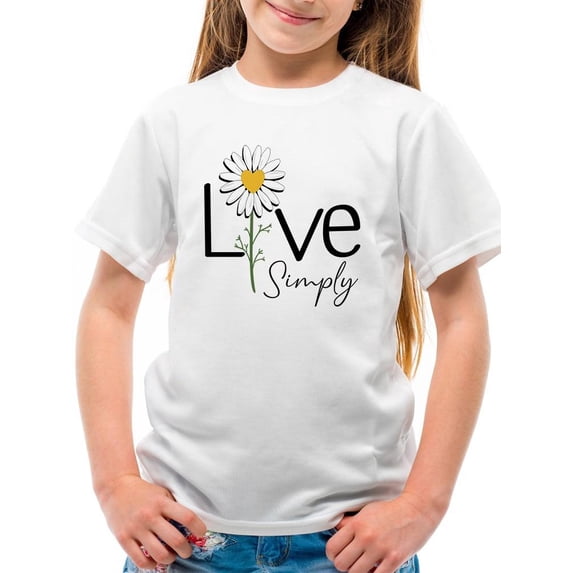 Live Simply Daisy T-Shirt Juniors -Image by Shutterstock, x-Small