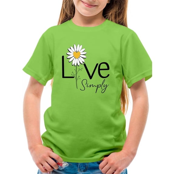 Live Simply Daisy T-Shirt Juniors -Image by Shutterstock, x-Small