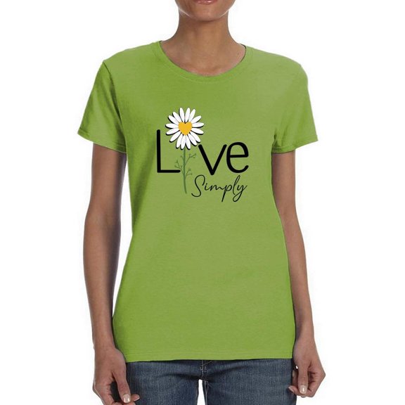 Live Simply Daisy T-Shirt Women -Image by Shutterstock, Female x-Large
